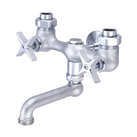 Central Brass Two Handle Laundry Faucet, IP, Cooper Sweat, Centerset, Rough Chrome 0471-RC